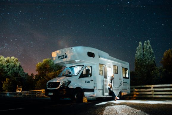 Campervan at night